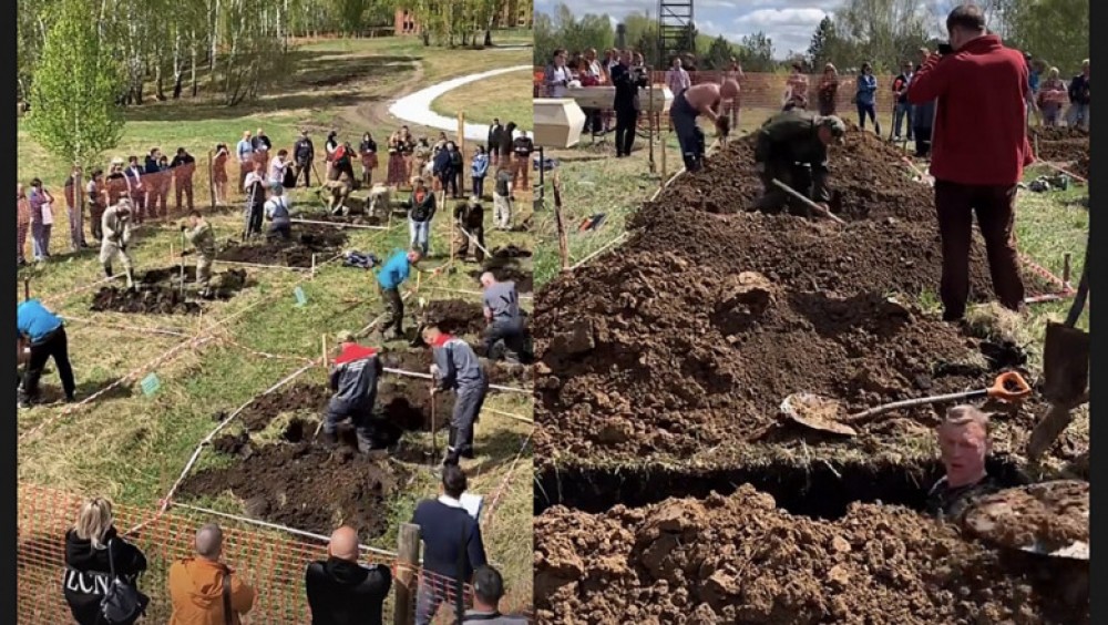 În Siberia, groparii s-au întrecut la concursul de săpat morminte viteză, iar echipa câștigătoare a stabilit un nou record